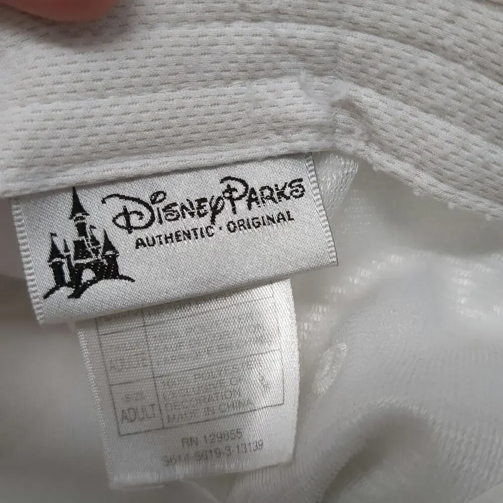 Disney Parks Baseball Cap White One Size Embroidered D Logo Strapback Hat Blue